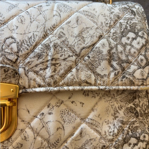 Prada Quilted Floral Shoulder Bag in Cream with Gold Hardware - Picture 12 of 16